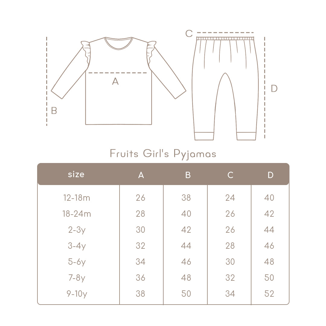 Awan Fruity Fun Collection - Fruits Girls Pyjamas