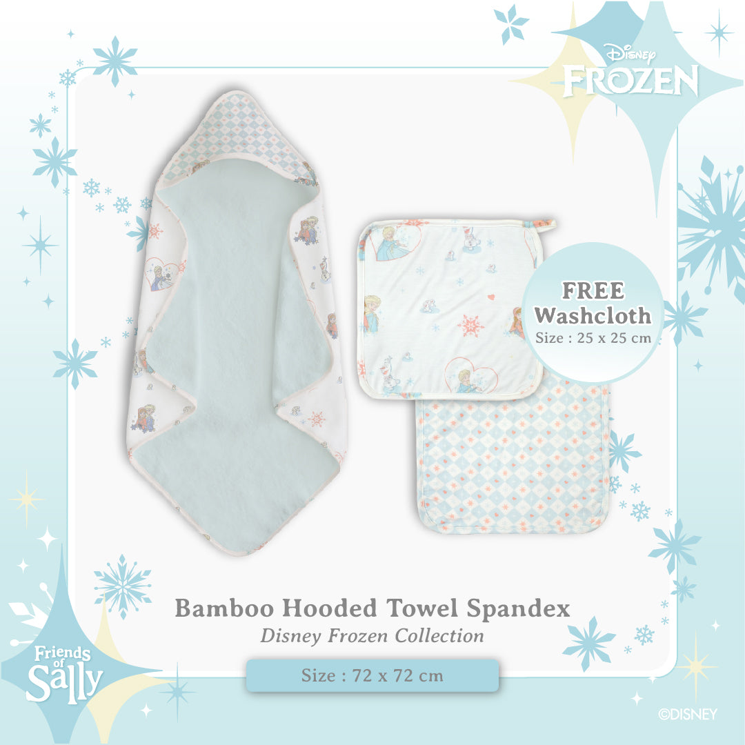 Friends of Sally Baby Bamboo Hooded Towel Spandex And Washcloth - Frozen