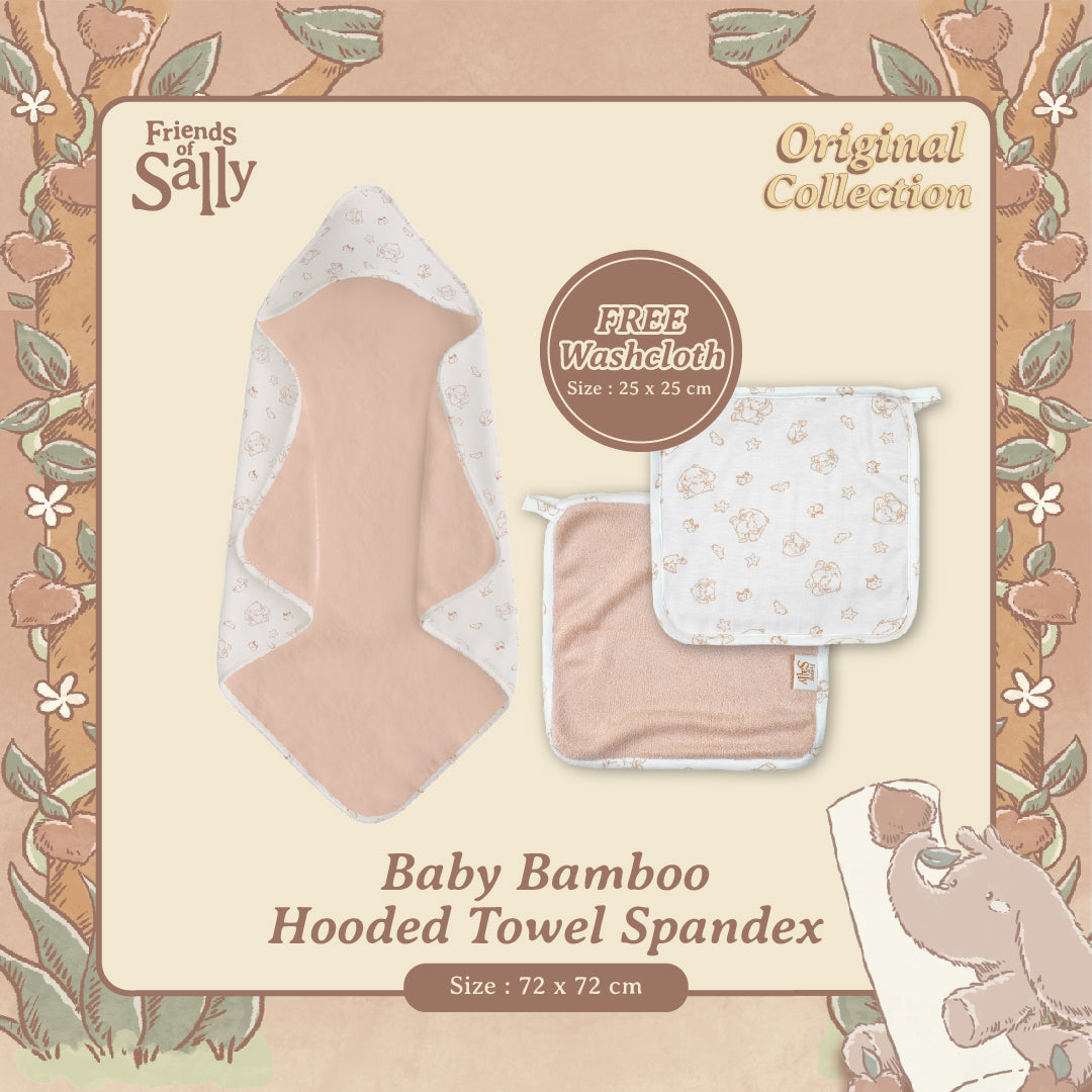 Friends of Sally Baby Bamboo Hooded Towel Spandex And Washcloth - Original