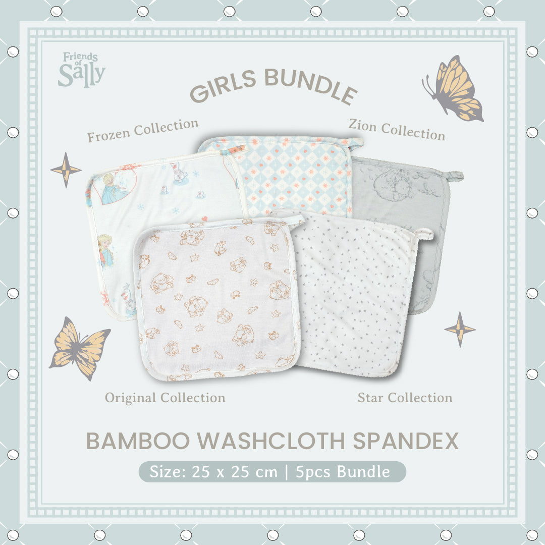 Friends of Sally Bamboo Washcloth Spandex Bundle - Girl