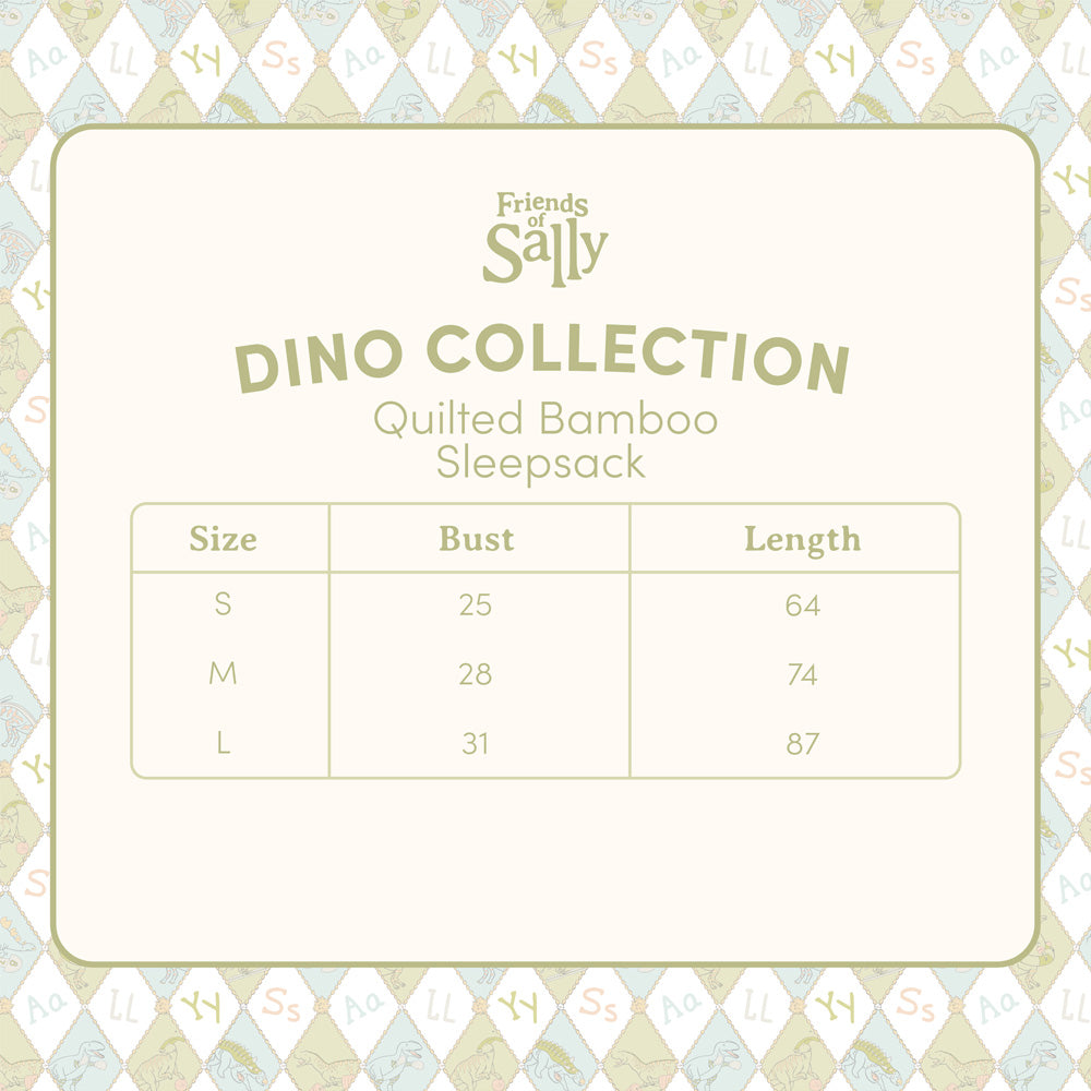 Friends of Sally Quilted Bamboo Sleepsack - Dino