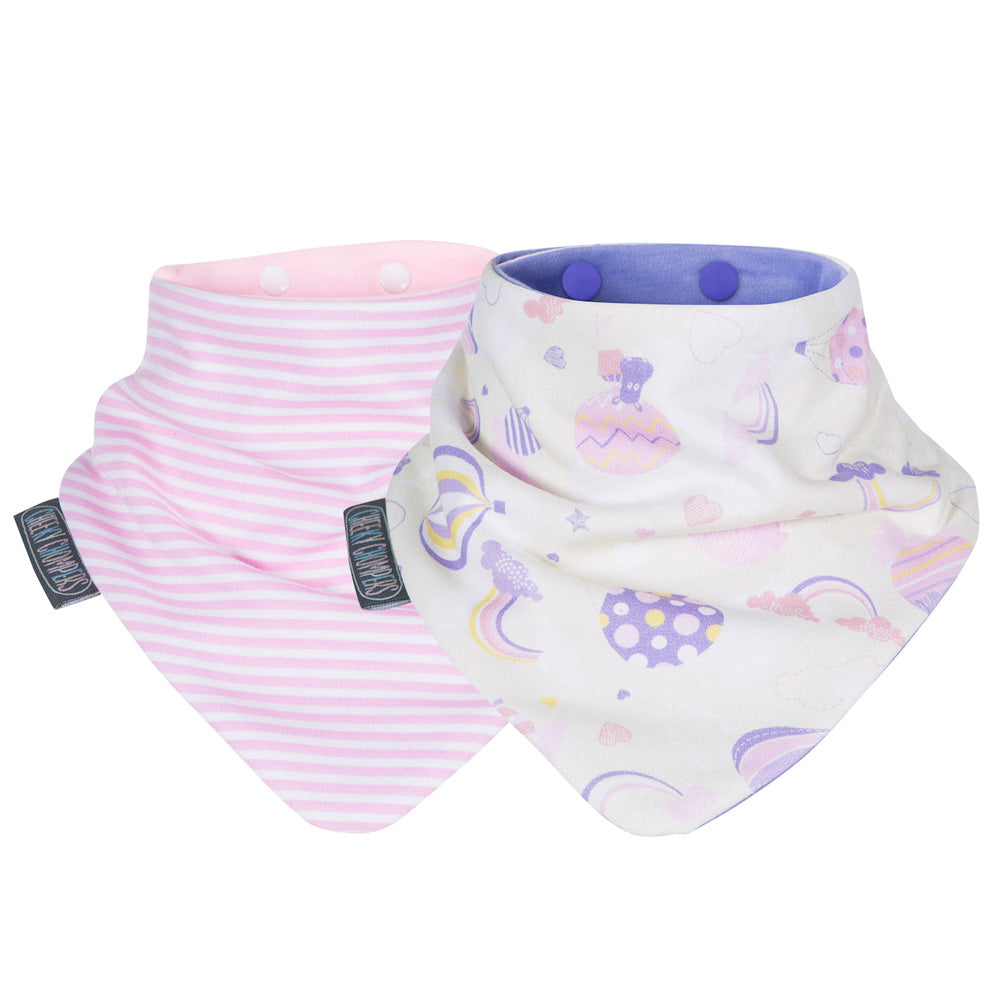 Cheeky Chompers Neckerbib - Pink Rainbow and Stripes