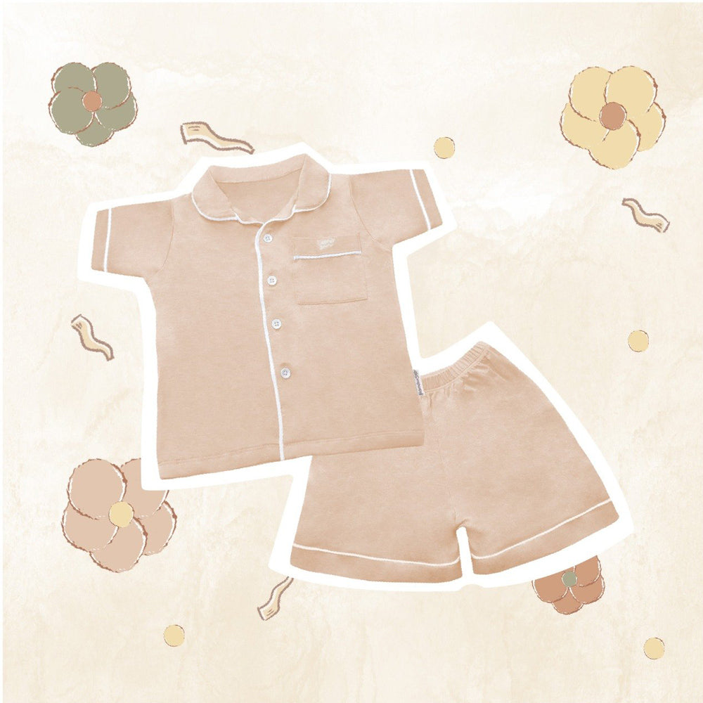 Friends of Sally Bamboo Short Sleeves Button Pyjamas Buttercream