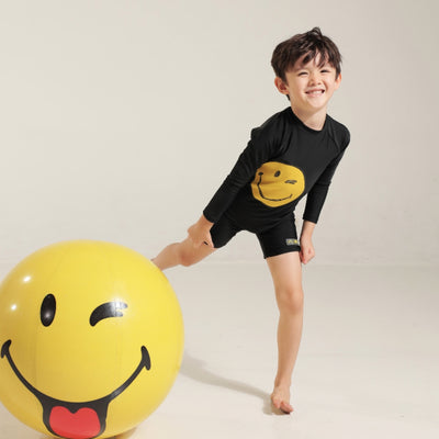 Lee Vierra Kids Born to Smiley Long Sleeves Diving - Black