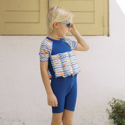 Lee Vierra Kids x The Overtee Kids Splish Splash Squad Blue Short Diving Floatsuit - Blue Floatsuit
