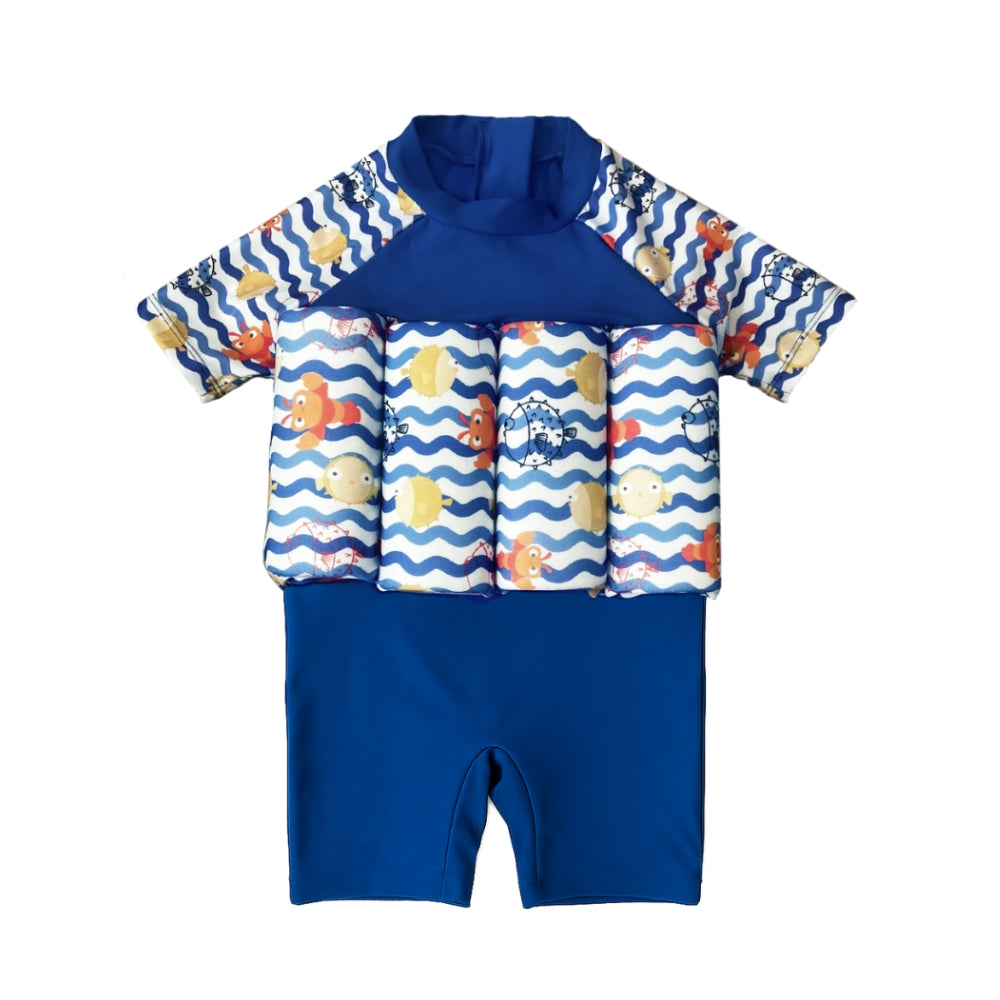 Lee Vierra Kids x The Overtee Kids Splish Splash Squad Blue Short Diving Floatsuit - Blue Floatsuit