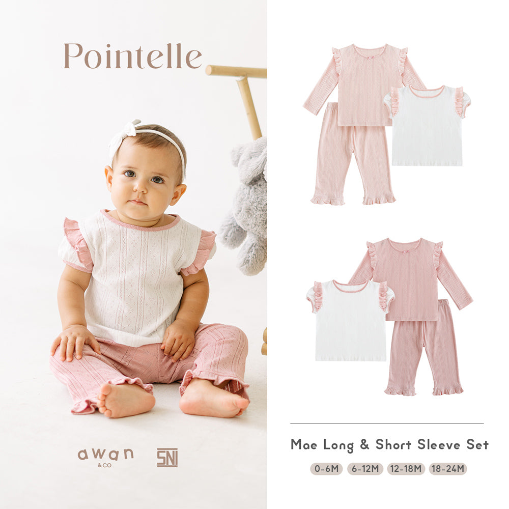 Awan Pointelle Collection - 3 in 1 Mae Long and Short Sleeve Set