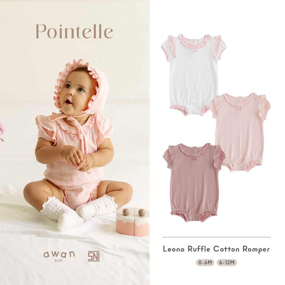 Awan Pointelle Collection - Leona Ruffle Cotton Romper