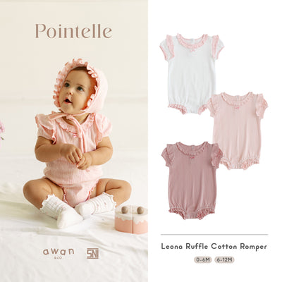 Awan Pointelle Collection - Leona Ruffle Cotton Romper