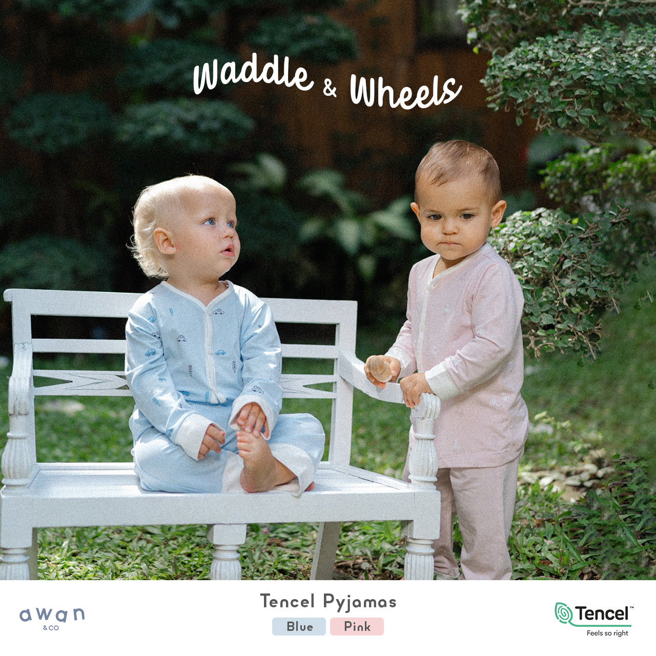 Awan Waddle and Wheels Collection - Tencel Chris Car Pyjamas in Blue