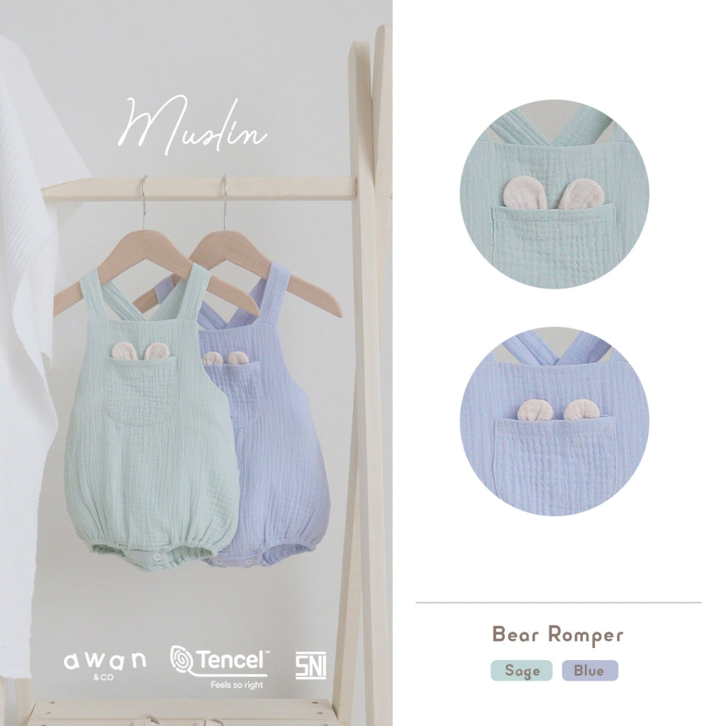 Awan Muslin Collection - Bear Romper