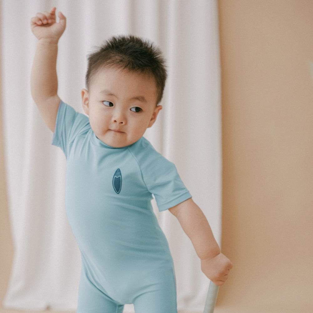 Lee Vierra Kids Noel Au Soleil Unisex Short Sleeved Baby Diving - Blue Glow