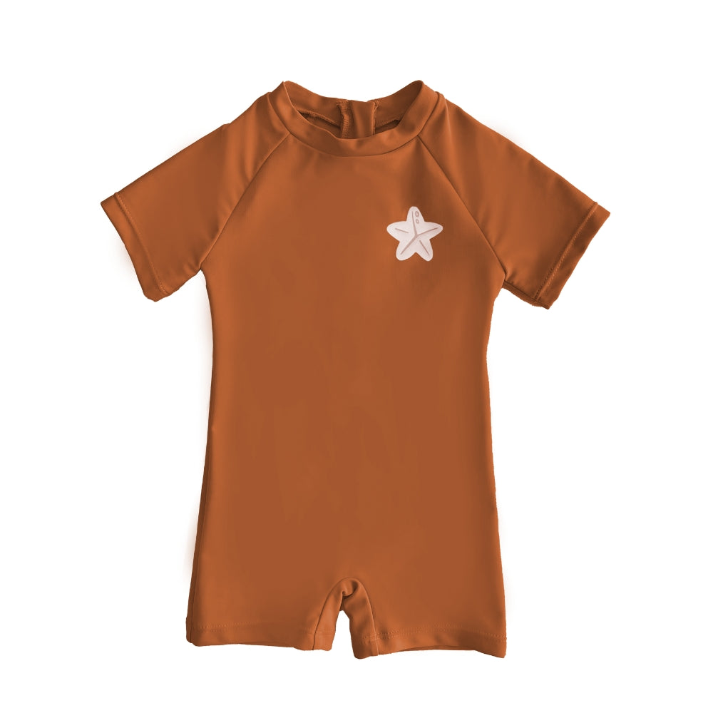 Lee Vierra Kids Noel Au Soleil Unisex Short Sleeved Baby Diving - Terracotta