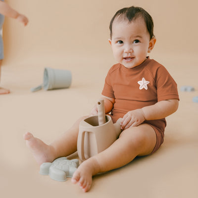 Lee Vierra Kids Noel Au Soleil Unisex Short Sleeved Baby Diving - Terracotta