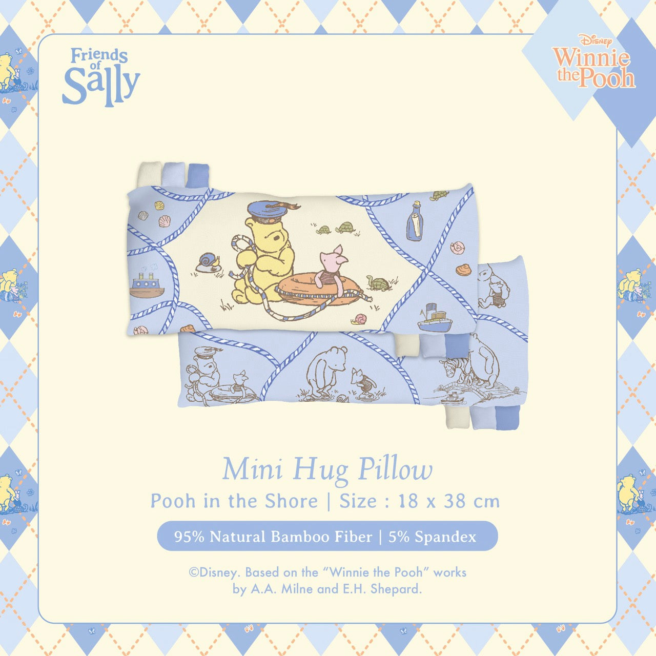 Friends of Sally Hug Pillow - Pooh in the Shore