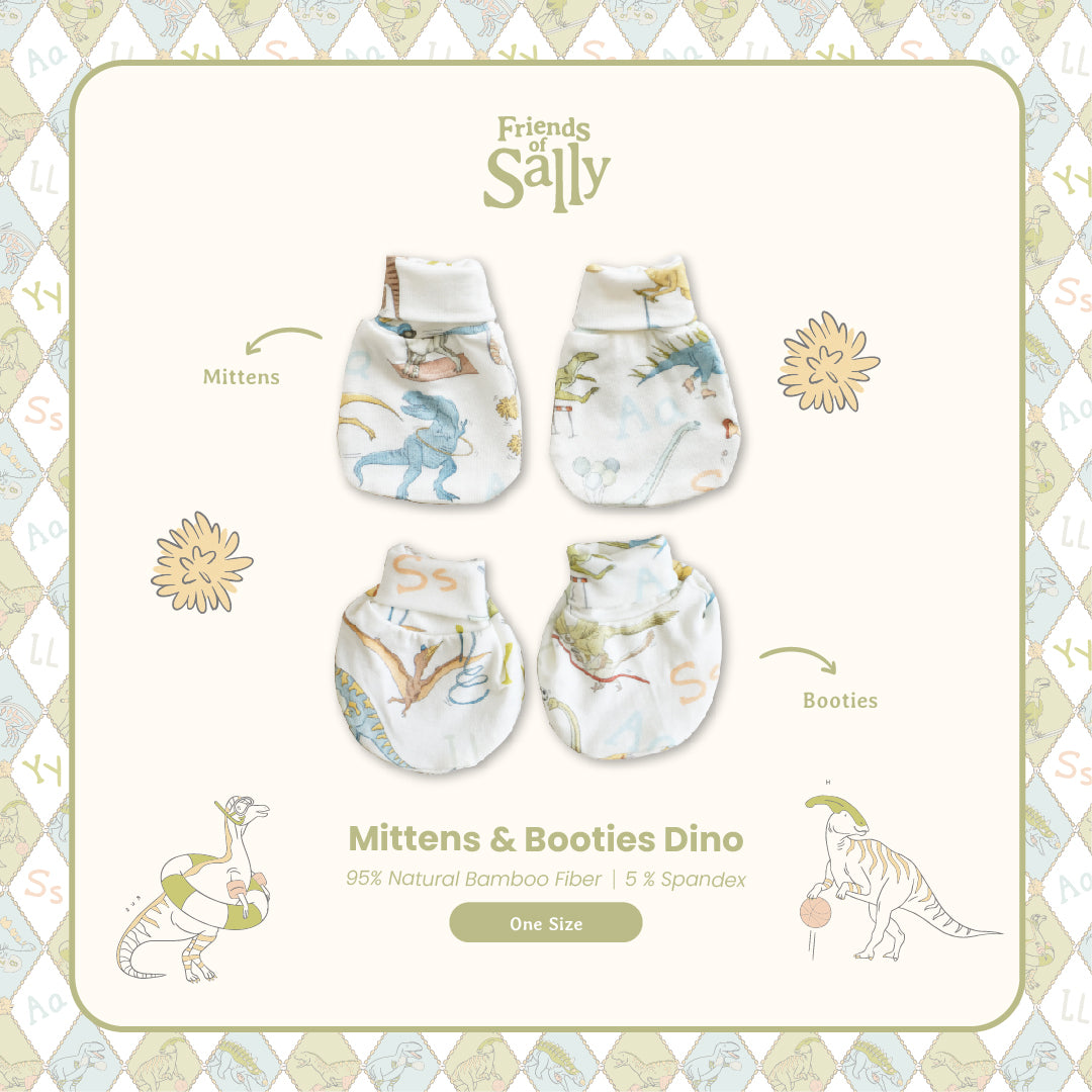 Friends of Sally Mittens and Booties - Dino