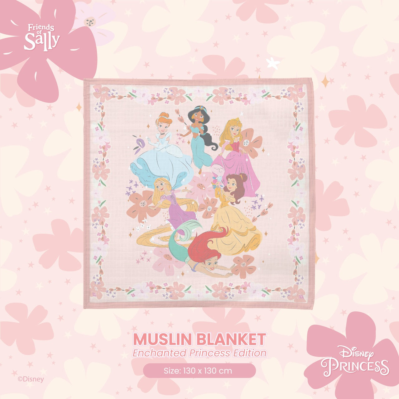 Friends of Sally Muslin Blanket - Disney Enchanted Princess