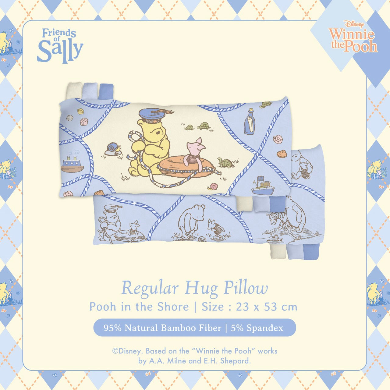 Friends of Sally Hug Pillow - Pooh in the Shore