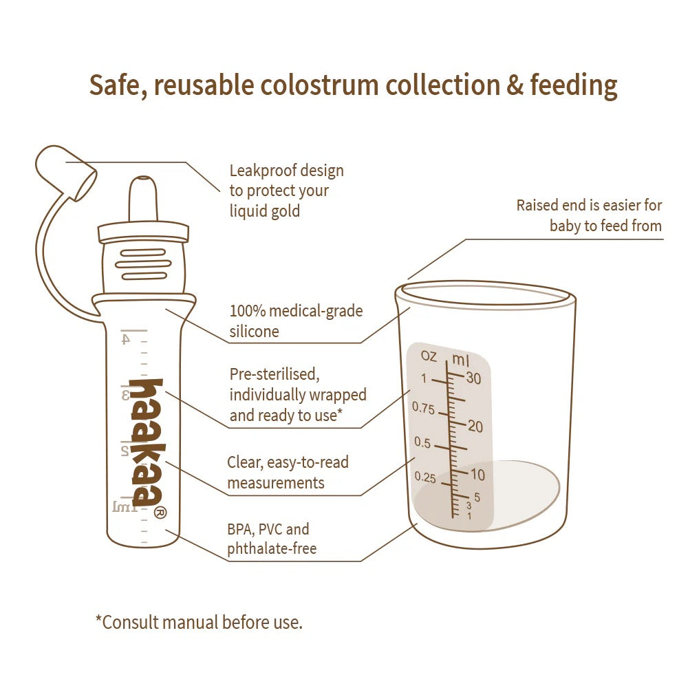 Haakaa Pre-Sterilised Silicone Colostrum Collector Feeding Pack