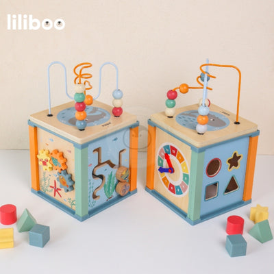 Liliboo Etsu Activity Cube 5in1 Mainan Edukasi Anak Montessori Kayu
