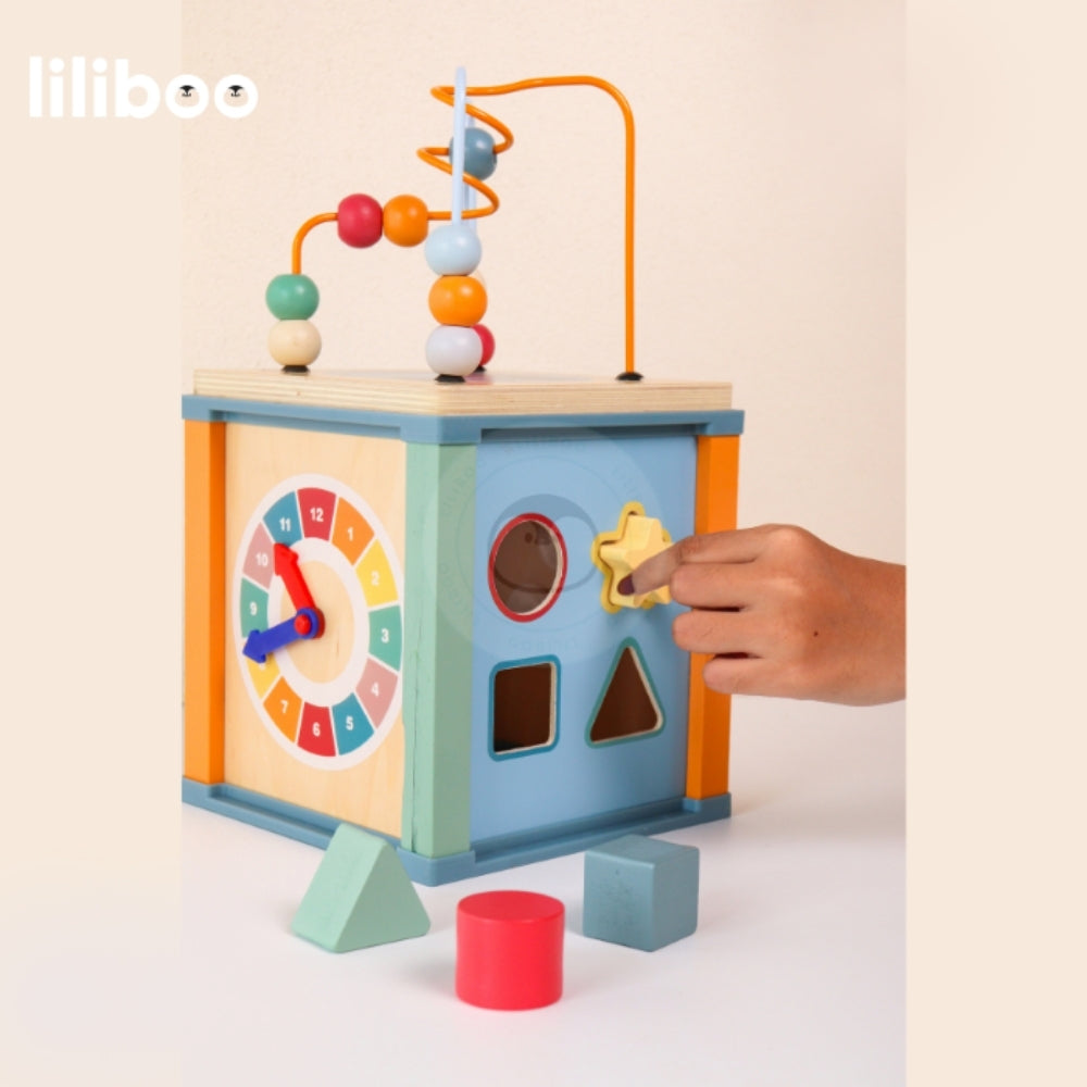 Liliboo Etsu Activity Cube 5in1 Mainan Edukasi Anak Montessori Kayu