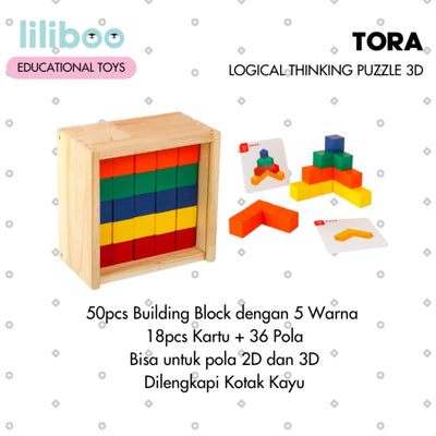 Liliboo Tora Logical Thinking Puzzle 3D Mainan Edukasi Anak Montessori Kayu