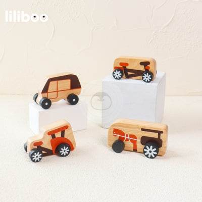 Liliboo Jelajah Wooden Cars Mainan Edukasi Anak Montessori Kayu Tradisional