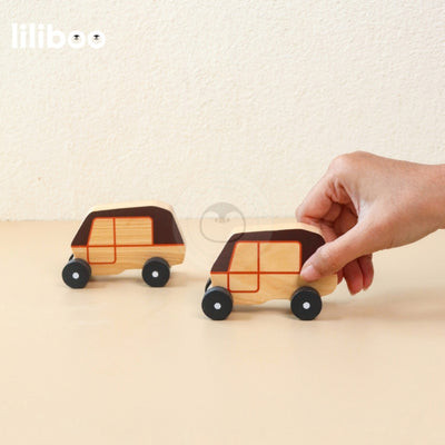 Liliboo Jelajah Wooden Cars Mainan Edukasi Anak Montessori Kayu Tradisional