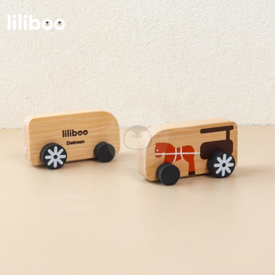 Liliboo Jelajah Wooden Cars Mainan Edukasi Anak Montessori Kayu Tradisional