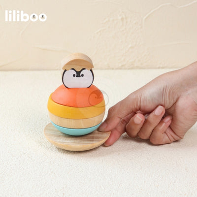 Liliboo Momo My First Stacking Blocks Mainan Edukasi Anak Montessori Kayu