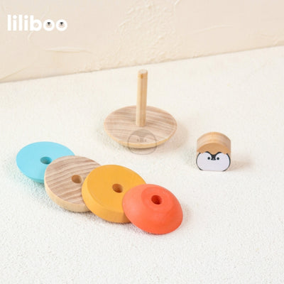 Liliboo Momo My First Stacking Blocks Mainan Edukasi Anak Montessori Kayu