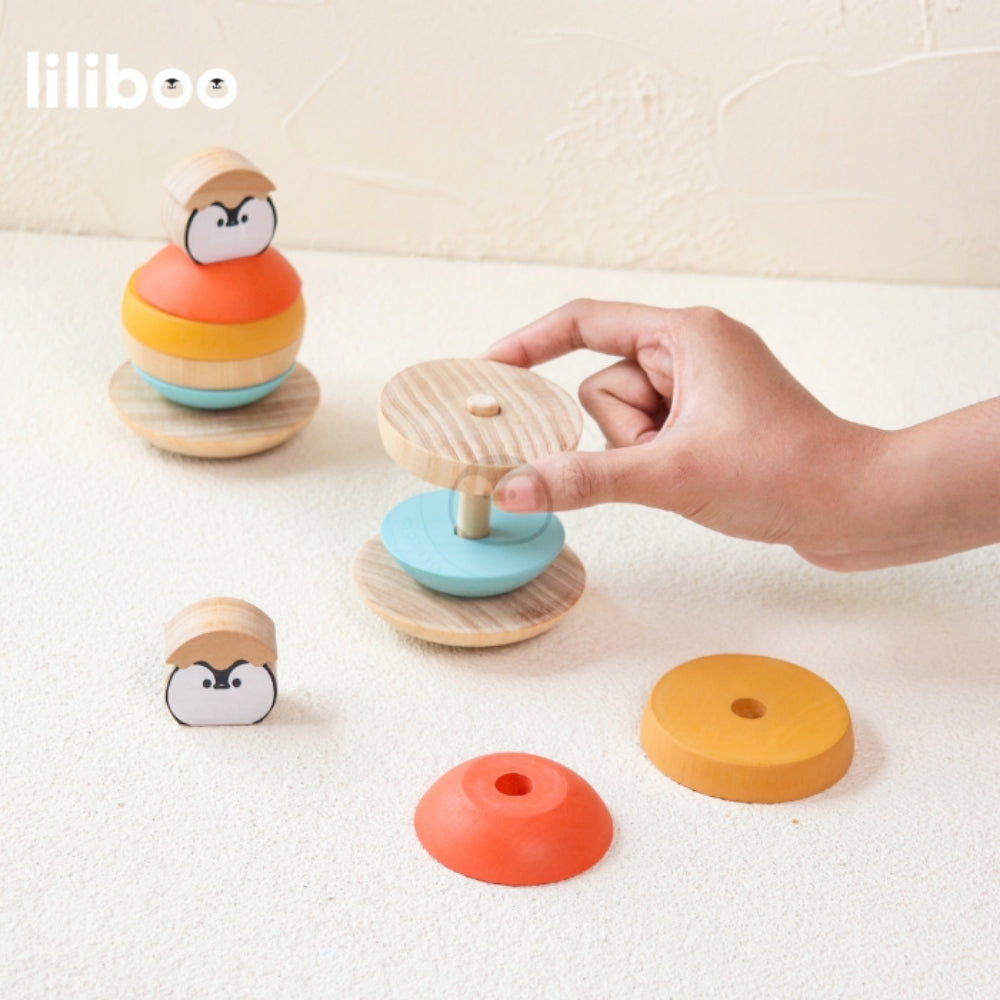 Liliboo Momo My First Stacking Blocks Mainan Edukasi Anak Montessori Kayu