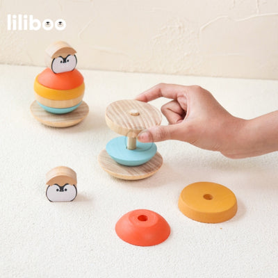 Liliboo Momo My First Stacking Blocks Mainan Edukasi Anak Montessori Kayu
