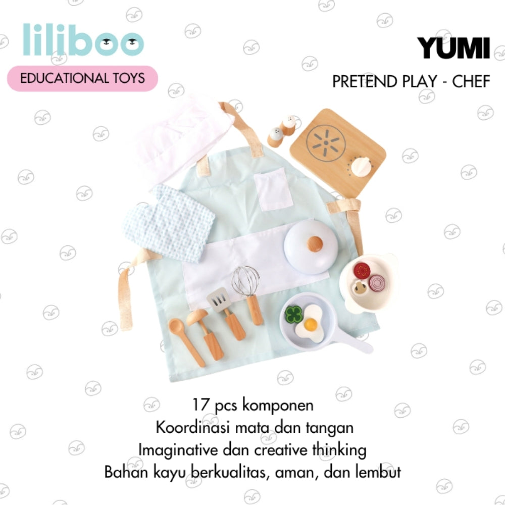 Liliboo Yumi Chef Pretend Play Mainan Edukasi Anak Montessori Kayu