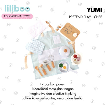 Liliboo Yumi Chef Pretend Play Mainan Edukasi Anak Montessori Kayu