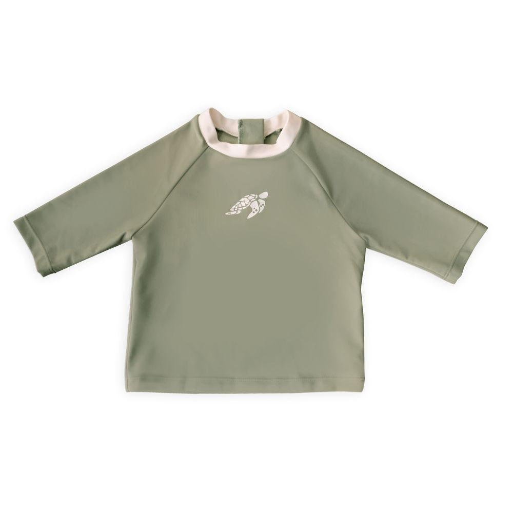 Lee Vierra Kids Noel Au Soleil Mid-Length Sleeved Bebe Rashguard - Sea Turtle Green