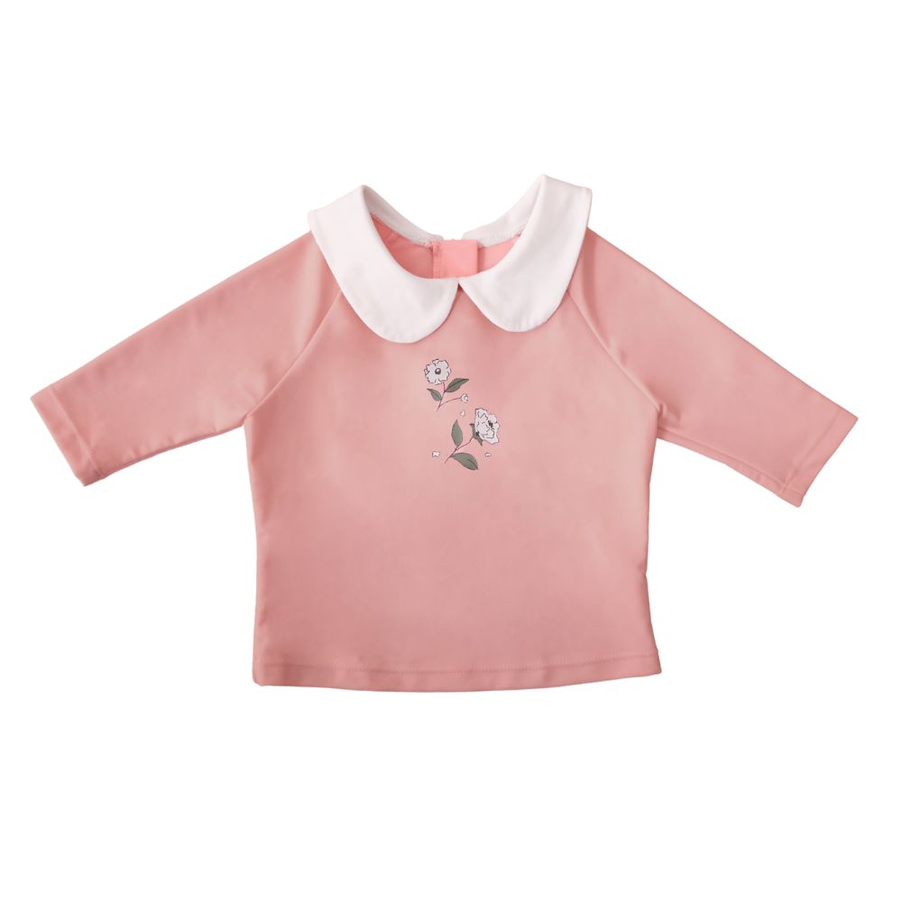 Lee Vierra Kids Noel Au Soleil Round Collar Bebe Rashguard - Coral Pink