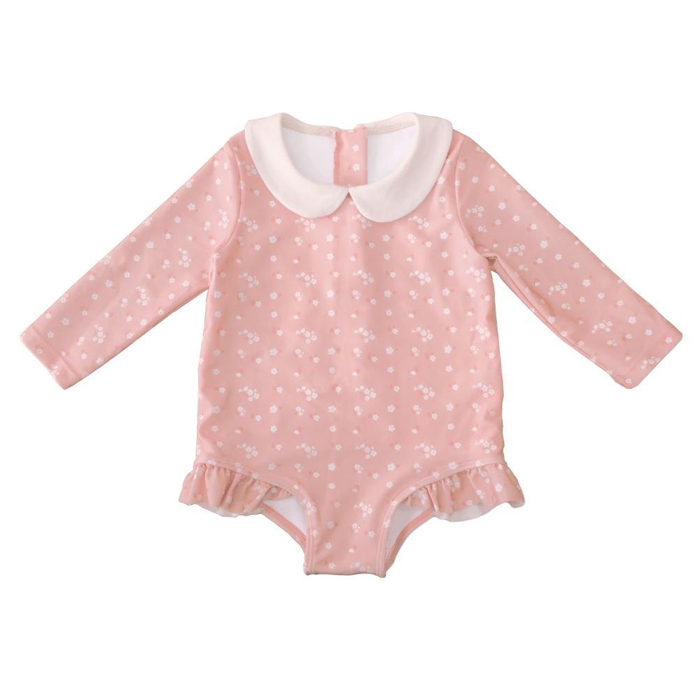 Lee Vierra Kids Noel Au Soleil Round Collar Ruffles Long Sleeved Leotard - Sugarplum