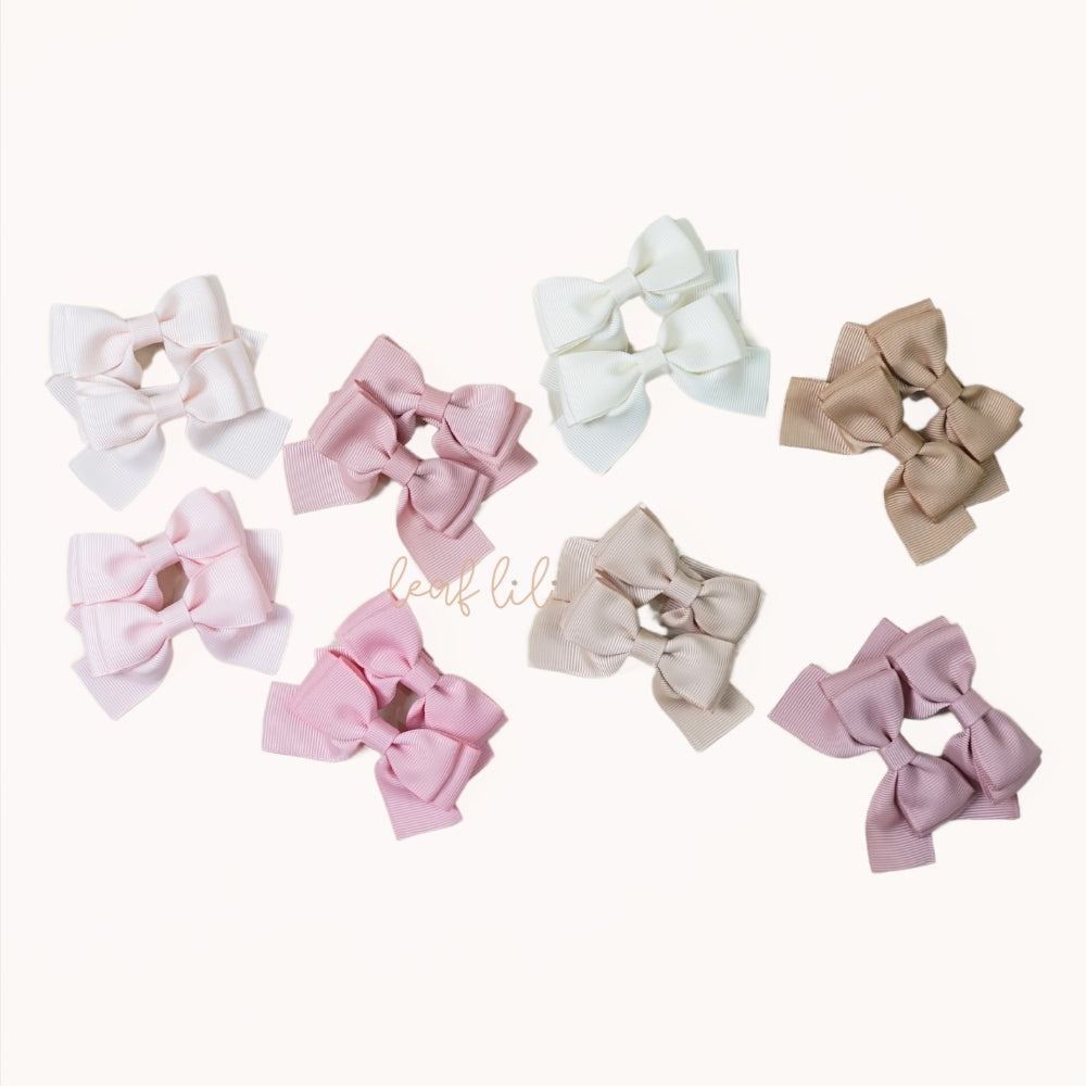 Leaf Lili Classic Medium Hair Bow Clip Set