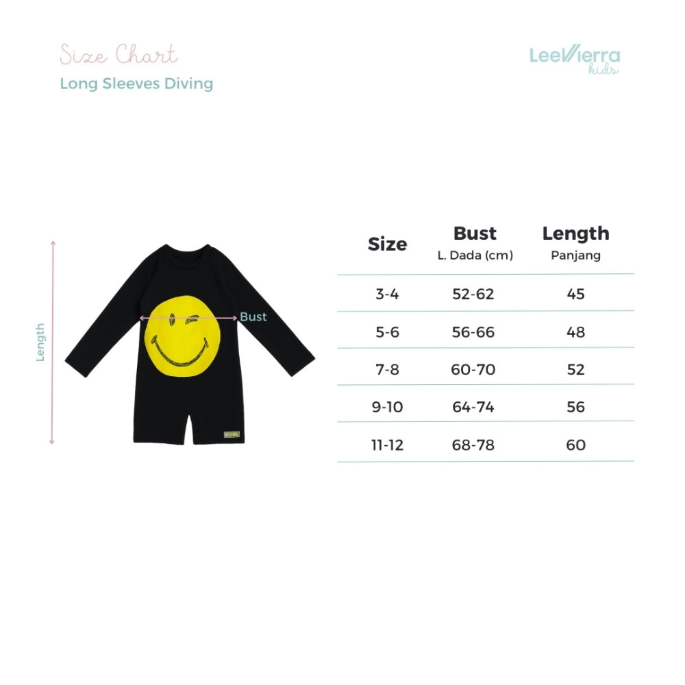 Lee Vierra Kids Born to Smiley Long Sleeves Diving - Black