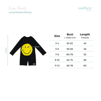 Lee Vierra Kids Born to Smiley Long Sleeves Diving - Black