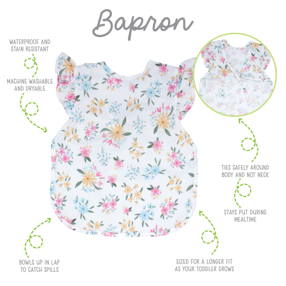BapronBaby Bib - Pastel Floral Flutter