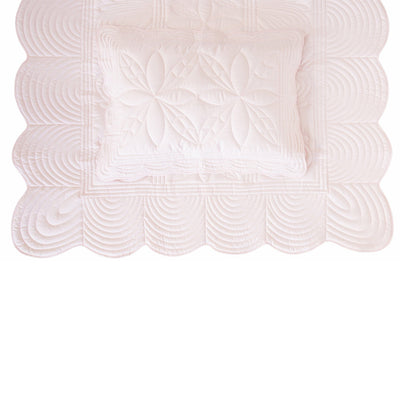 Bonne Mere Single Quilt and Pillow Set - Powder