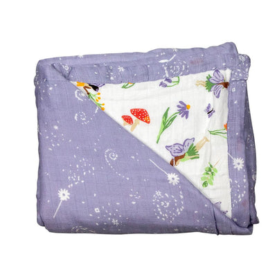 Bebe au Lait Muslin Snuggle Blanket - Woodland Fairy + Fairy Dust
