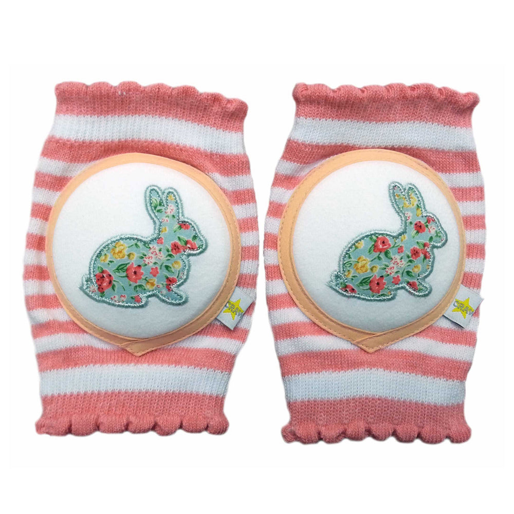 Crawlings Infant and Toddler Knee Pad - Cherry Pink Rabbit