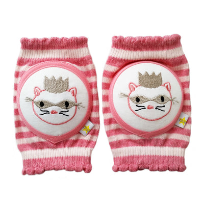 Crawlings Infant and Toddler Knee Pad - Peony Masked Princess Cat