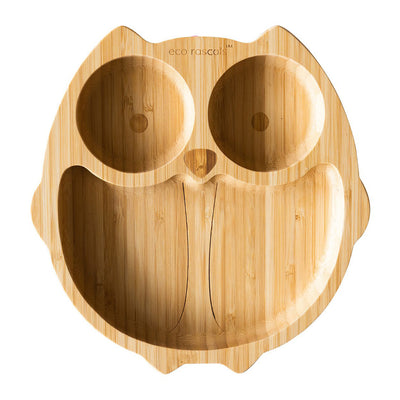 Eco Rascals Bamboo Suction Plate - Owl