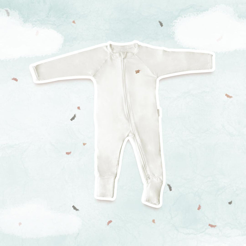 Friends of Sally Bamboo Baby Jumpsuit - Milk White