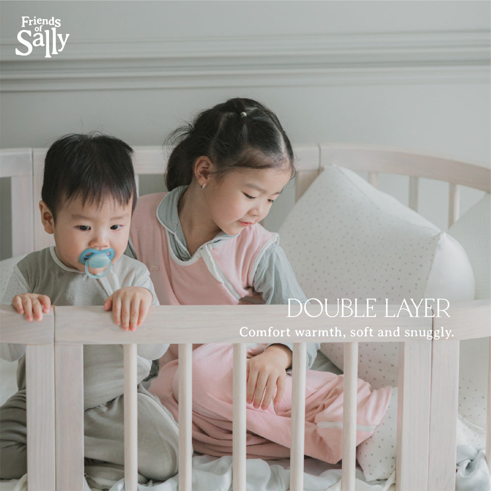 Friends of Sally Double Layer Bamboo Sleepsack - Ash Grey White