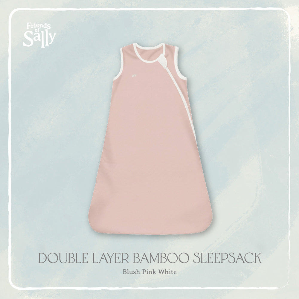 Friends of Sally Double Layer Bamboo Sleepsack - Blush Pink White